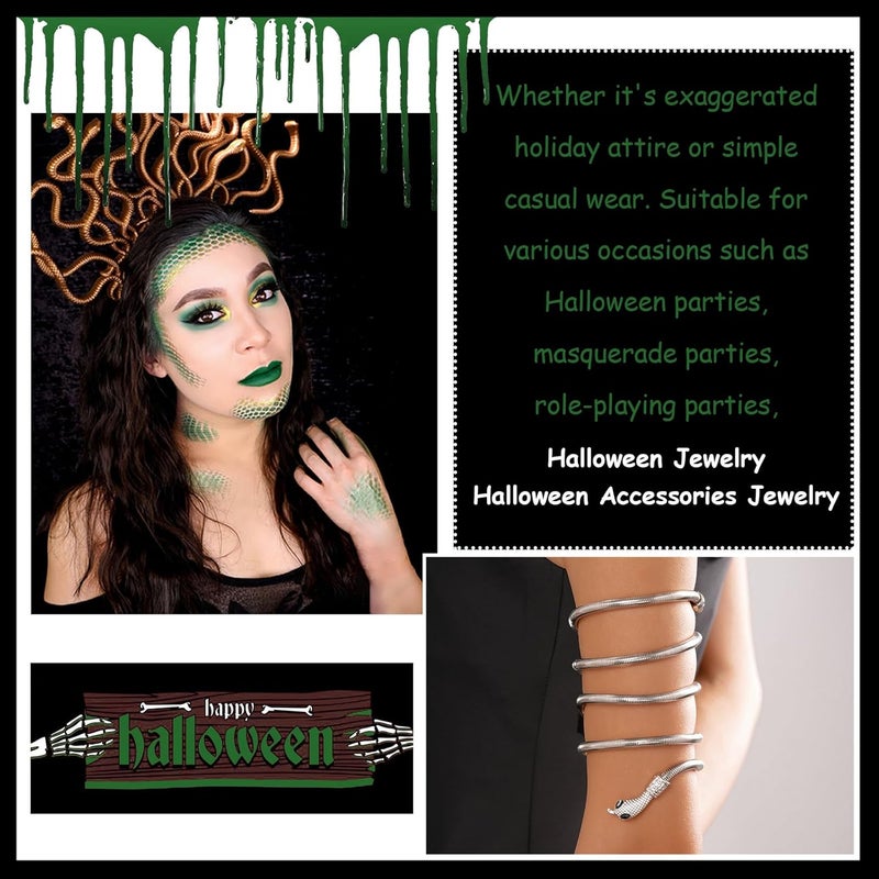 72ore Bendable Bracelet Flexible Bendable Necklace for Women Snake Bracelets Gifts Adjustable Halloween Jewelry - Image 3